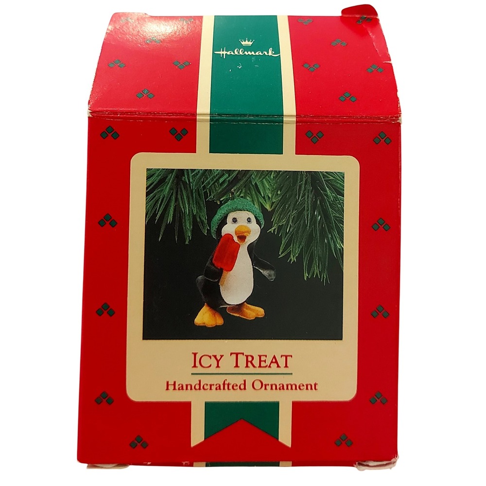 Vintage 1987 Hallmark Keepsake Ornament Icy Treat Penguin Popsicle QX450-9